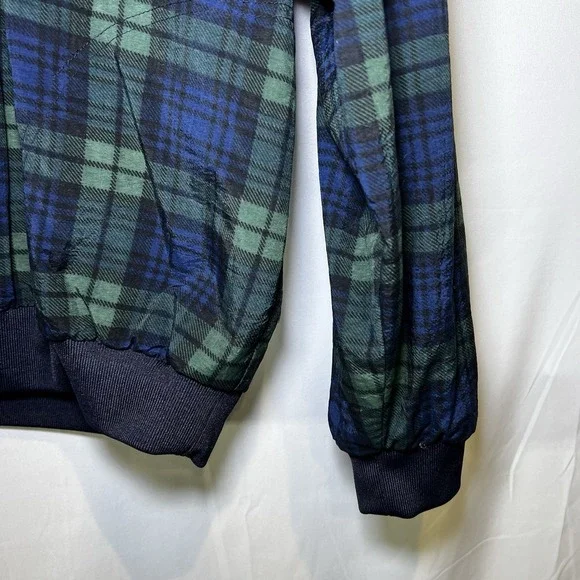 Vintage Golf Windbreaker Jacket Mens Large Blue Blackwatch Plaid 90s Winner Mate - Picture 3 of 7